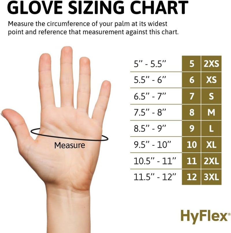 HyFlex Ansell 11-600 Medium Nylon Polyurethane Work Gloves - Pack of 12 Pairs - Image 5